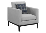 508683 Apperson Upholstered Track Arm Accent Chair Light Grey