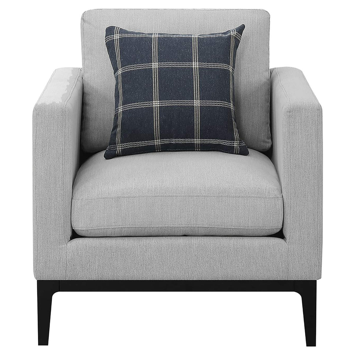 508683 Apperson Upholstered Track Arm Accent Chair Light Grey