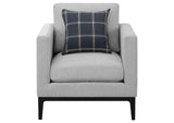 508683 Apperson Upholstered Track Arm Accent Chair Light Grey