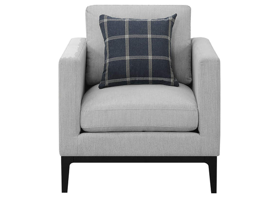 508683 Apperson Upholstered Track Arm Accent Chair Light Grey