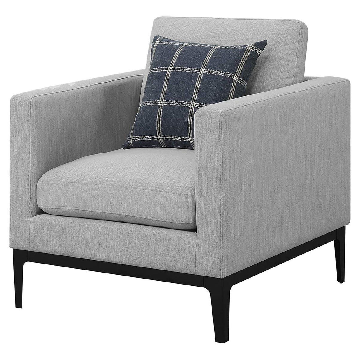508683 Apperson Upholstered Track Arm Accent Chair Light Grey