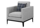 508683 Apperson Upholstered Track Arm Accent Chair Light Grey