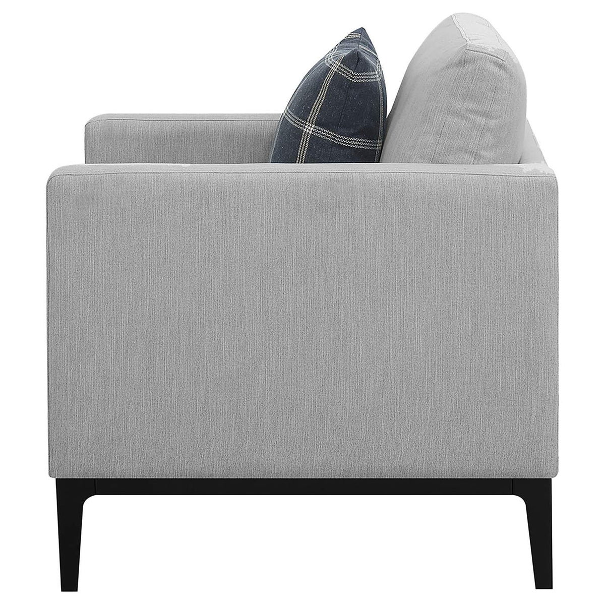 508683 Apperson Upholstered Track Arm Accent Chair Light Grey