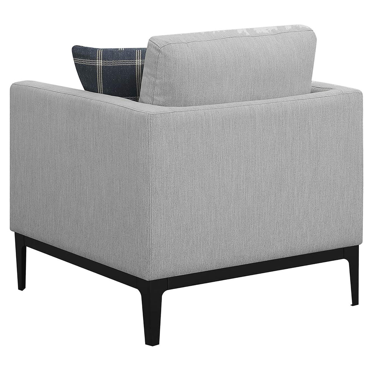508683 Apperson Upholstered Track Arm Accent Chair Light Grey