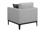 508683 Apperson Upholstered Track Arm Accent Chair Light Grey