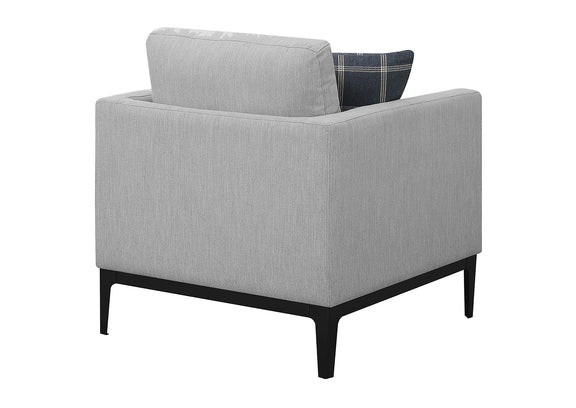508683 Apperson Upholstered Track Arm Accent Chair Light Grey