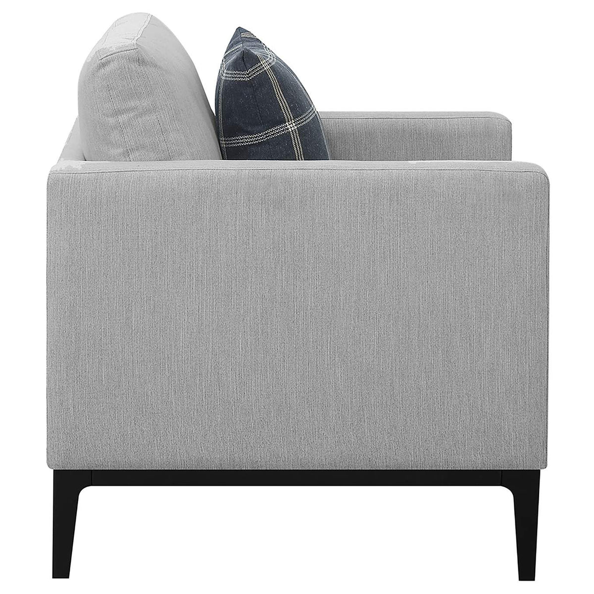 508683 Apperson Upholstered Track Arm Accent Chair Light Grey