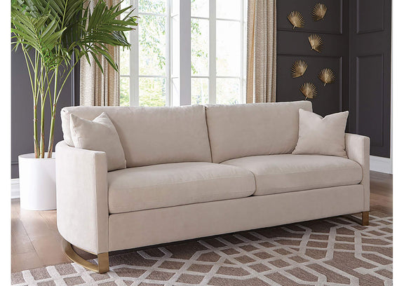 508821 Corliss Upholstered Curved Track Arm Sofa Beige