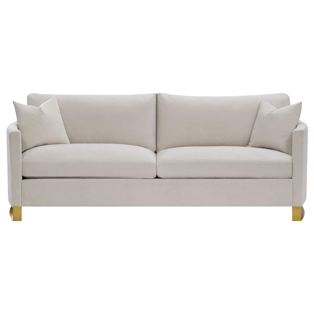 508821 Corliss Upholstered Curved Track Arm Sofa Beige