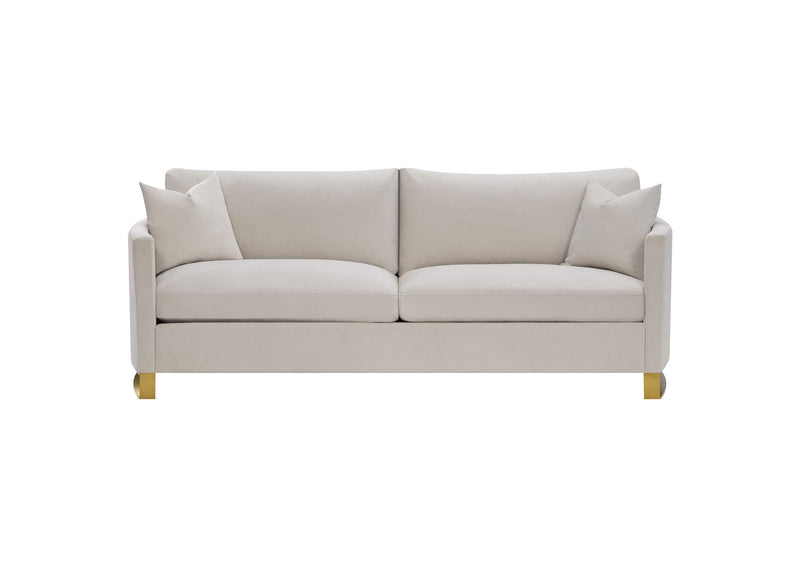 508821 Corliss Upholstered Curved Track Arm Sofa Beige