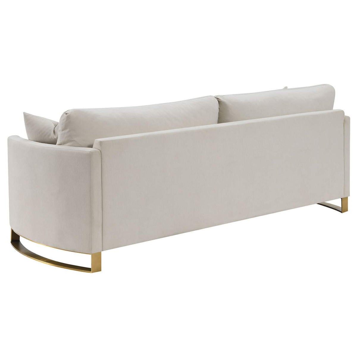 508821 Corliss Upholstered Curved Track Arm Sofa Beige