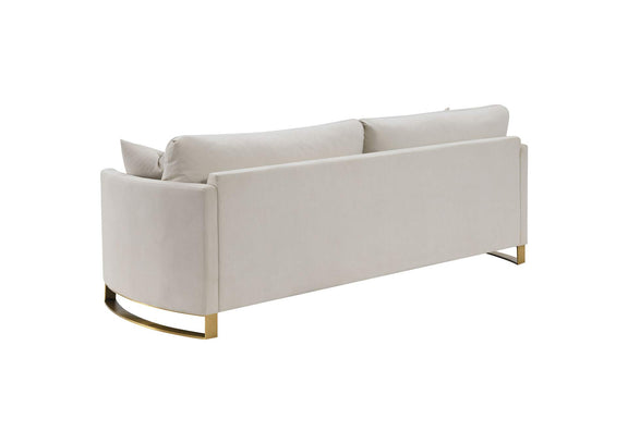 508821 Corliss Upholstered Curved Track Arm Sofa Beige