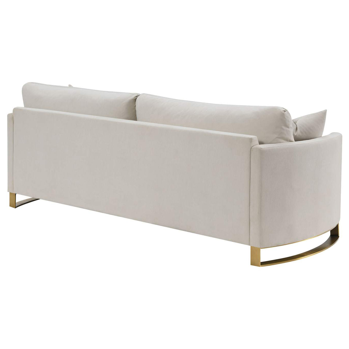 508821 Corliss Upholstered Curved Track Arm Sofa Beige