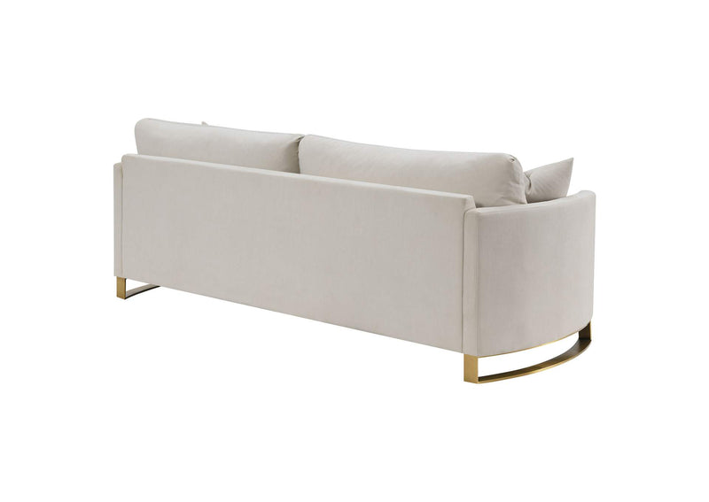 508821 Corliss Upholstered Curved Track Arm Sofa Beige
