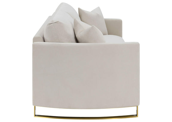 508821 Corliss Upholstered Curved Track Arm Sofa Beige