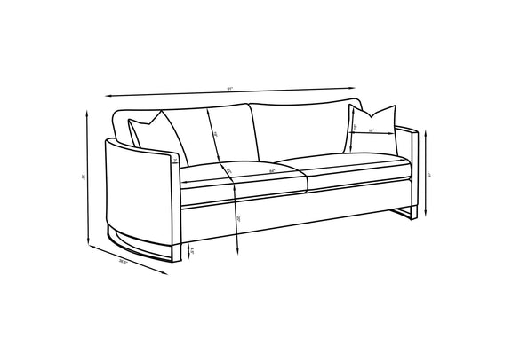 508821 Corliss Upholstered Curved Track Arm Sofa Beige