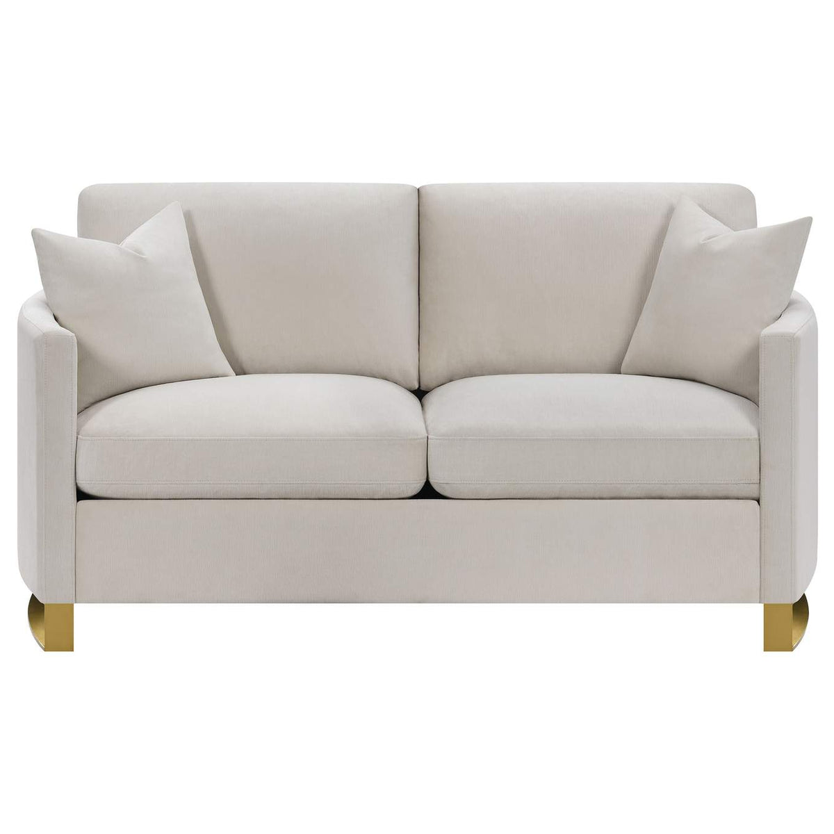 508822 Corliss Upholstered Curved Track Arm Loveseat Beige