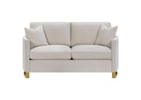 508822 Corliss Upholstered Curved Track Arm Loveseat Beige