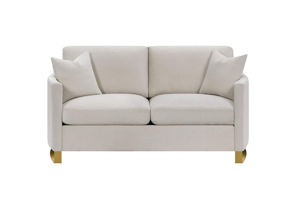 508822 Corliss Upholstered Curved Track Arm Loveseat Beige