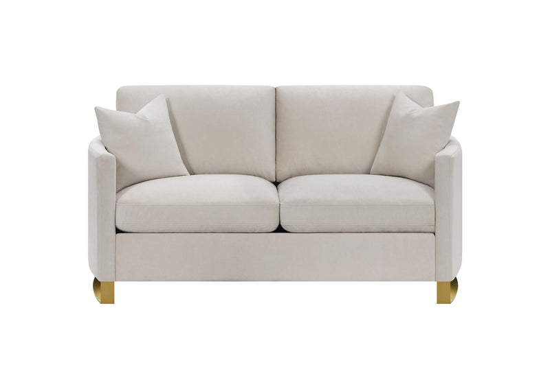 508822 Corliss Upholstered Curved Track Arm Loveseat Beige
