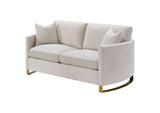 508822 Corliss Upholstered Curved Track Arm Loveseat Beige