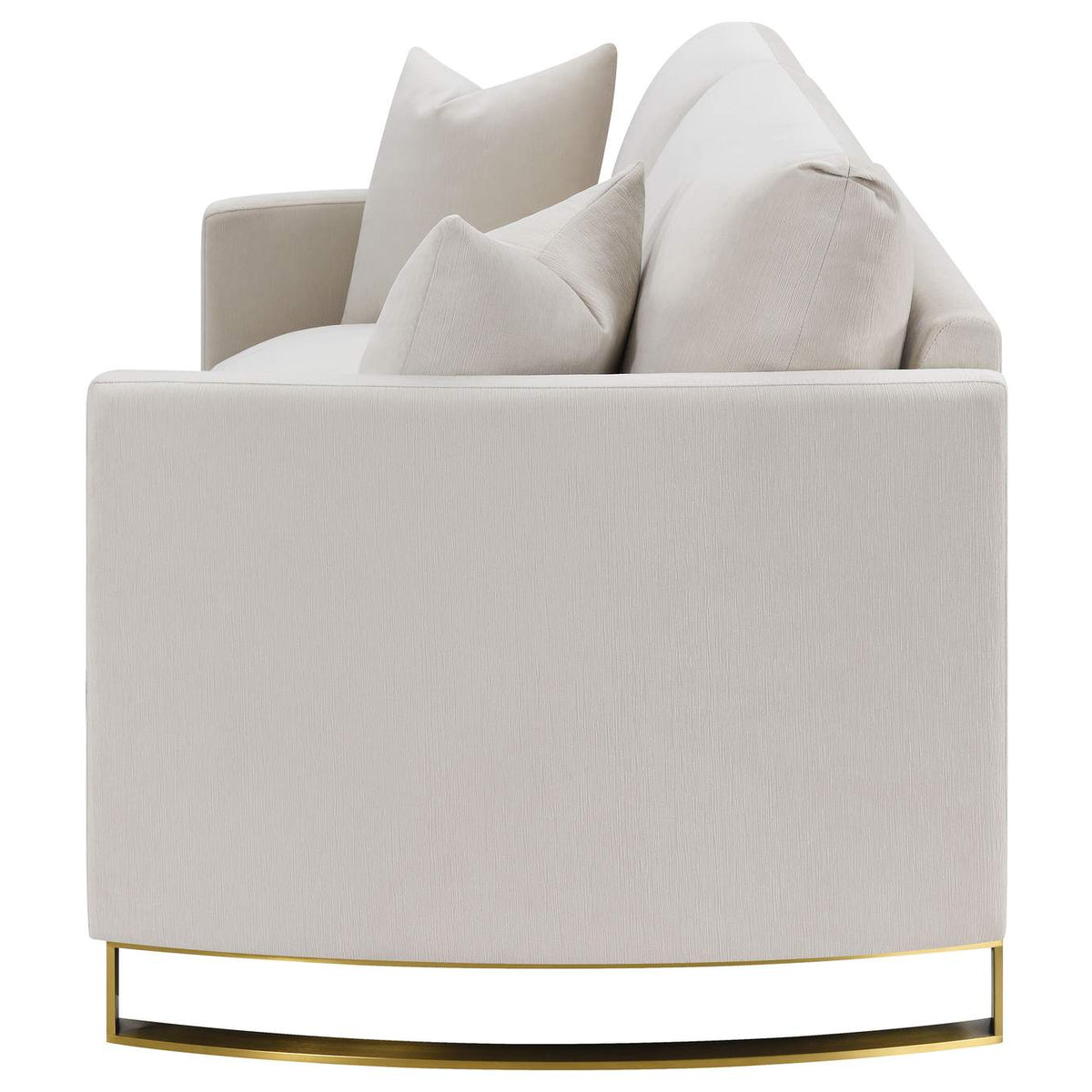 508822 Corliss Upholstered Curved Track Arm Loveseat Beige