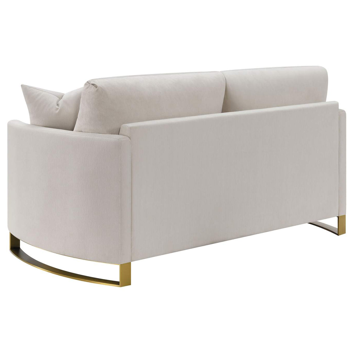 508822 Corliss Upholstered Curved Track Arm Loveseat Beige
