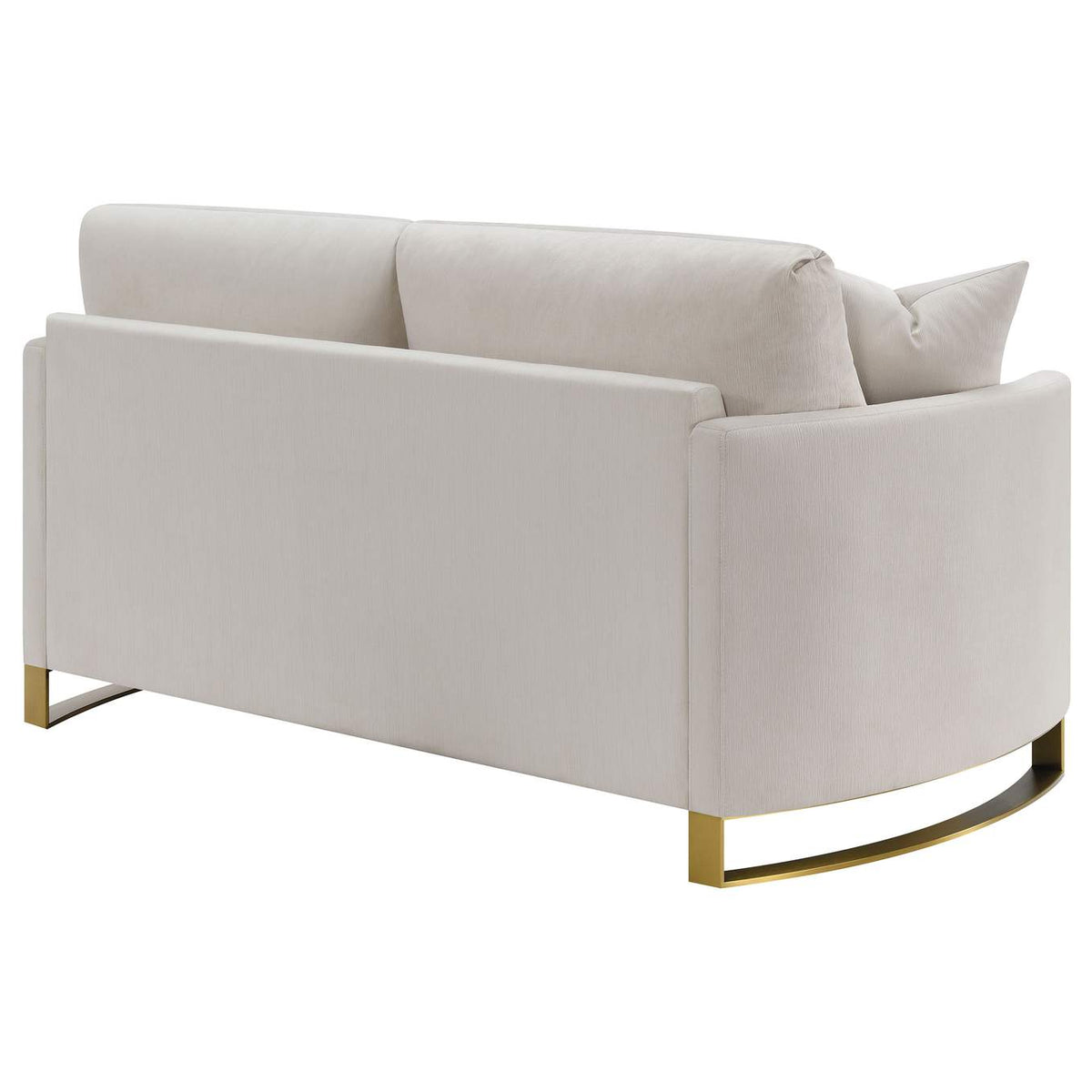 508822 Corliss Upholstered Curved Track Arm Loveseat Beige