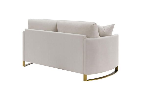 508822 Corliss Upholstered Curved Track Arm Loveseat Beige
