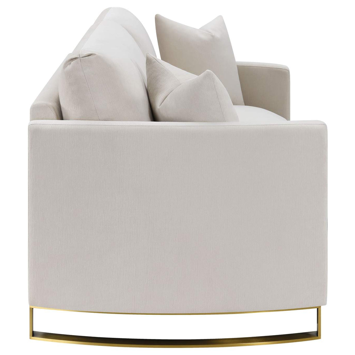 508822 Corliss Upholstered Curved Track Arm Loveseat Beige