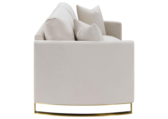 508822 Corliss Upholstered Curved Track Arm Loveseat Beige