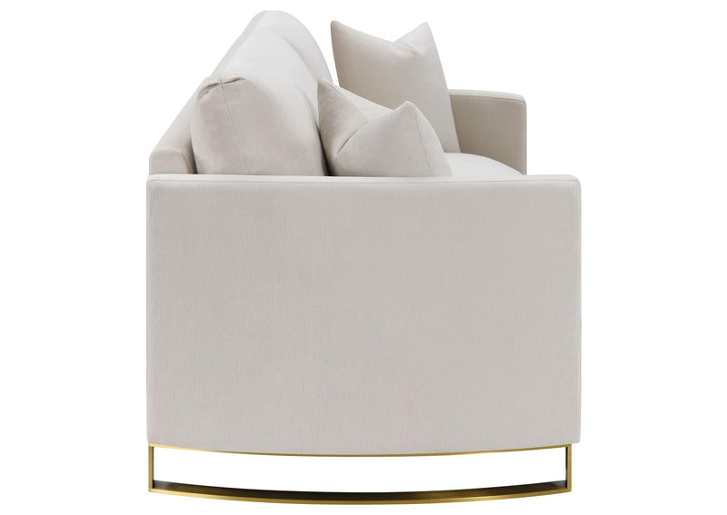 508822 Corliss Upholstered Curved Track Arm Loveseat Beige