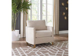 508823 Corliss Upholstered Curved Track Arm Chair Beige