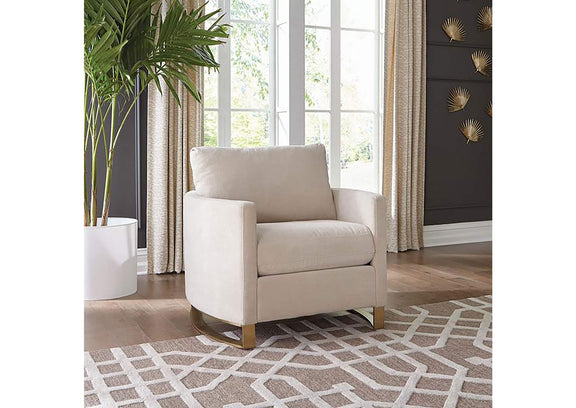508823 Corliss Upholstered Curved Track Arm Chair Beige