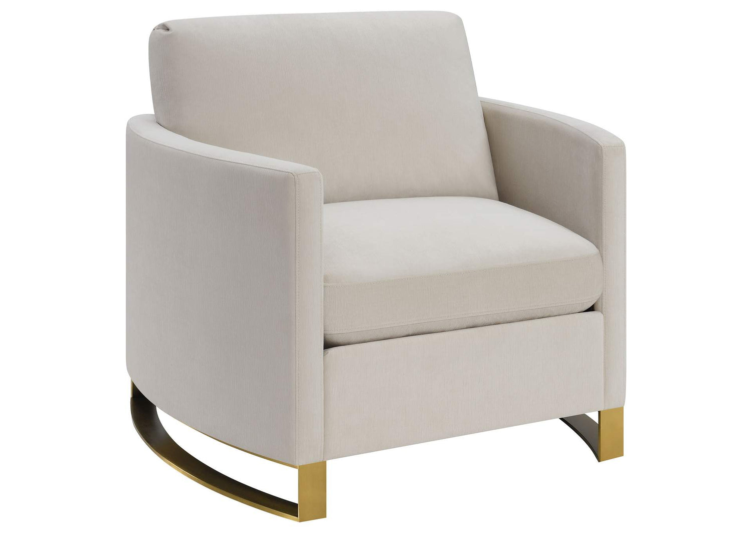 508823 Corliss Upholstered Curved Track Arm Chair Beige