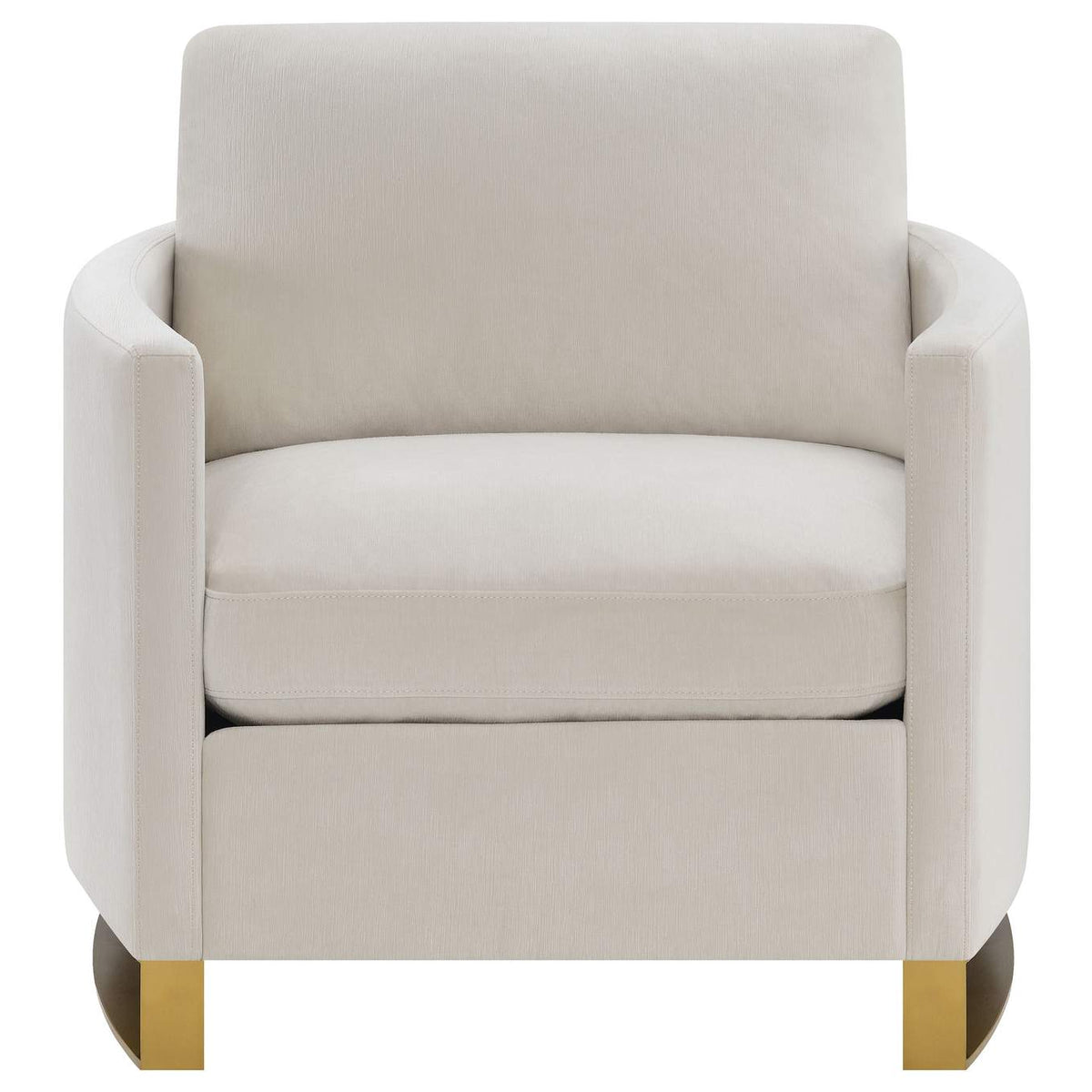 508823 Corliss Upholstered Curved Track Arm Chair Beige