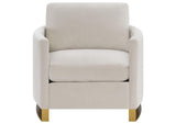 508823 Corliss Upholstered Curved Track Arm Chair Beige