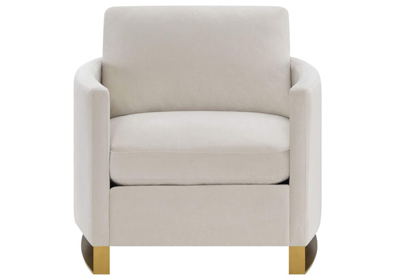 508823 Corliss Upholstered Curved Track Arm Chair Beige