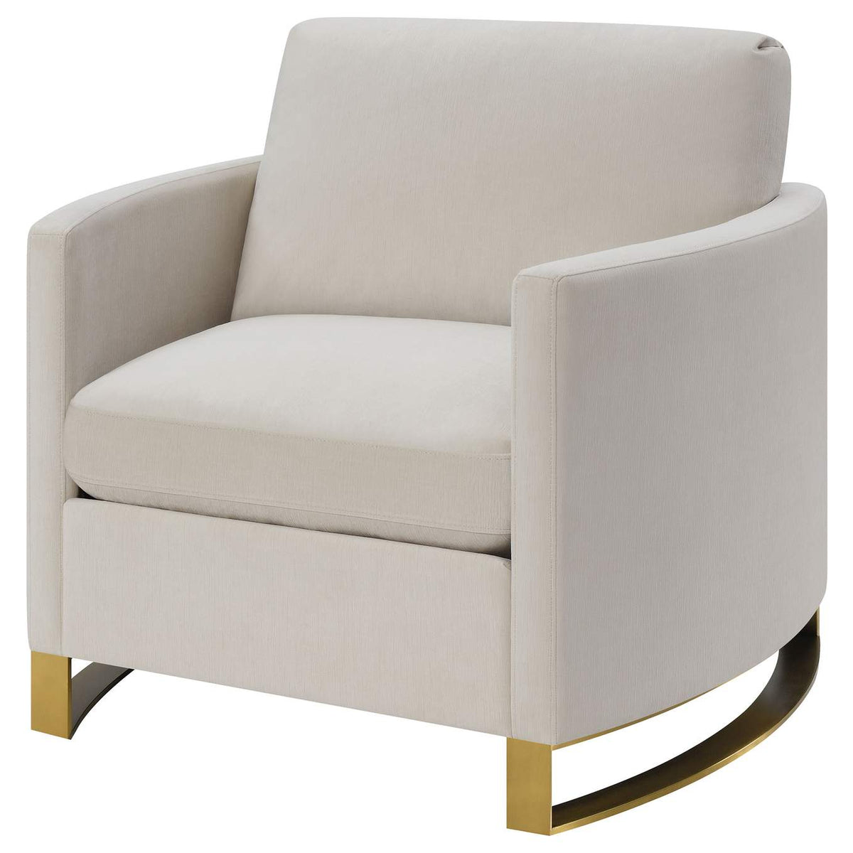 508823 Corliss Upholstered Curved Track Arm Chair Beige
