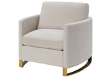 508823 Corliss Upholstered Curved Track Arm Chair Beige