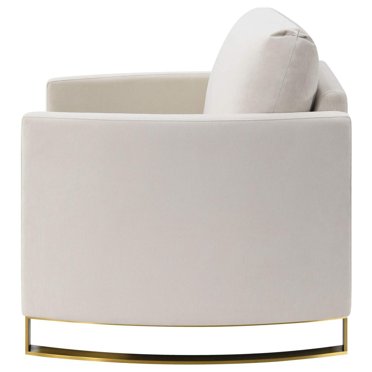 508823 Corliss Upholstered Curved Track Arm Chair Beige
