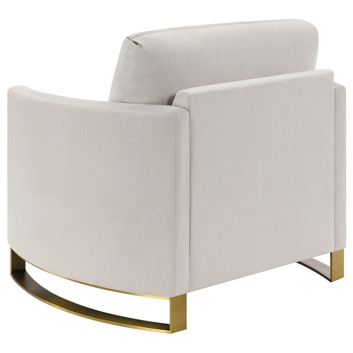 508823 Corliss Upholstered Curved Track Arm Chair Beige