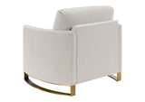 508823 Corliss Upholstered Curved Track Arm Chair Beige