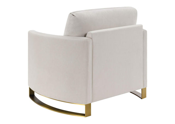 508823 Corliss Upholstered Curved Track Arm Chair Beige