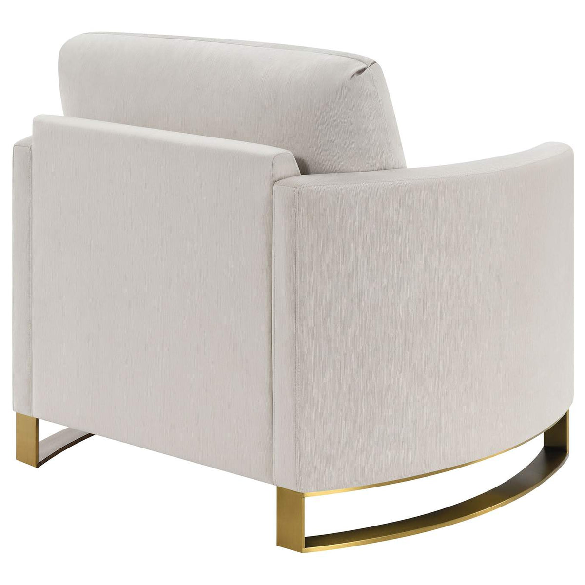 508823 Corliss Upholstered Curved Track Arm Chair Beige