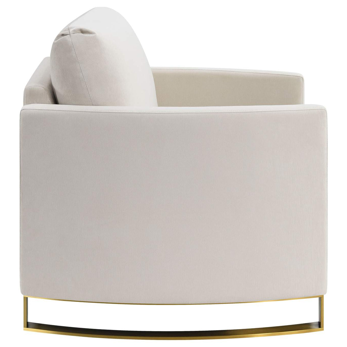 508823 Corliss Upholstered Curved Track Arm Chair Beige