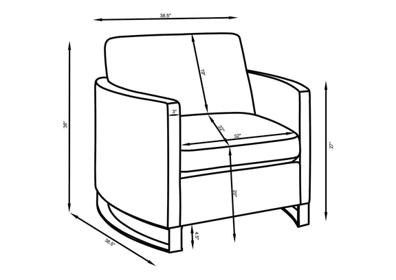 508823 Corliss Upholstered Curved Track Arm Chair Beige