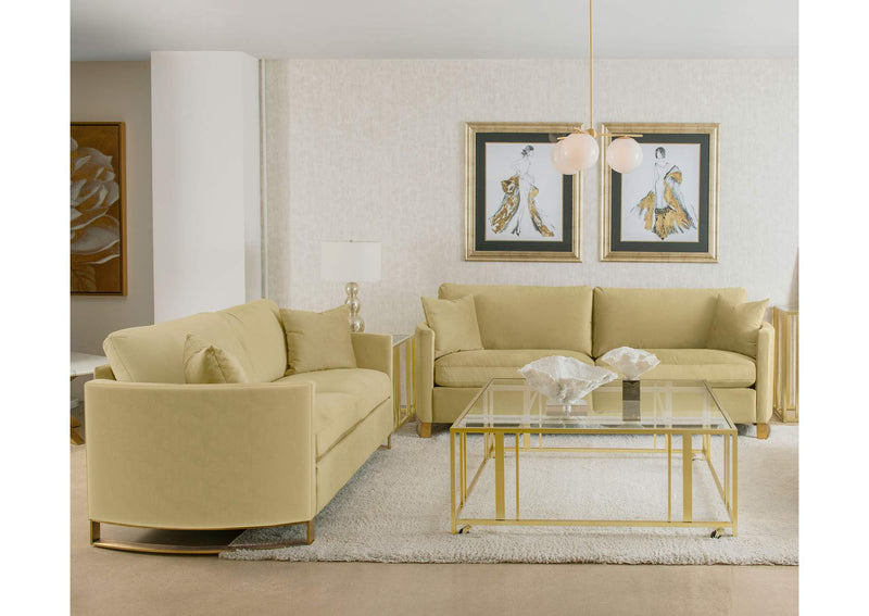 508824-S2 Corliss 2-piece Velvet Upholstered Sofa Set Camel