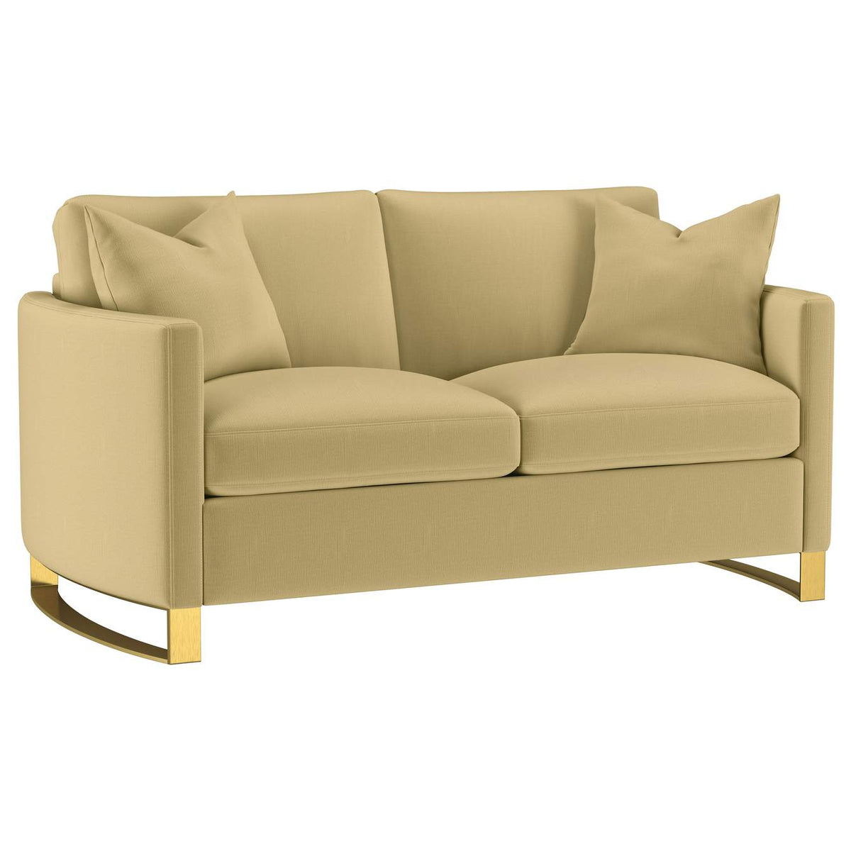 508824-S3 Corliss 3-piece Velvet Upholstered Sofa Set Camel