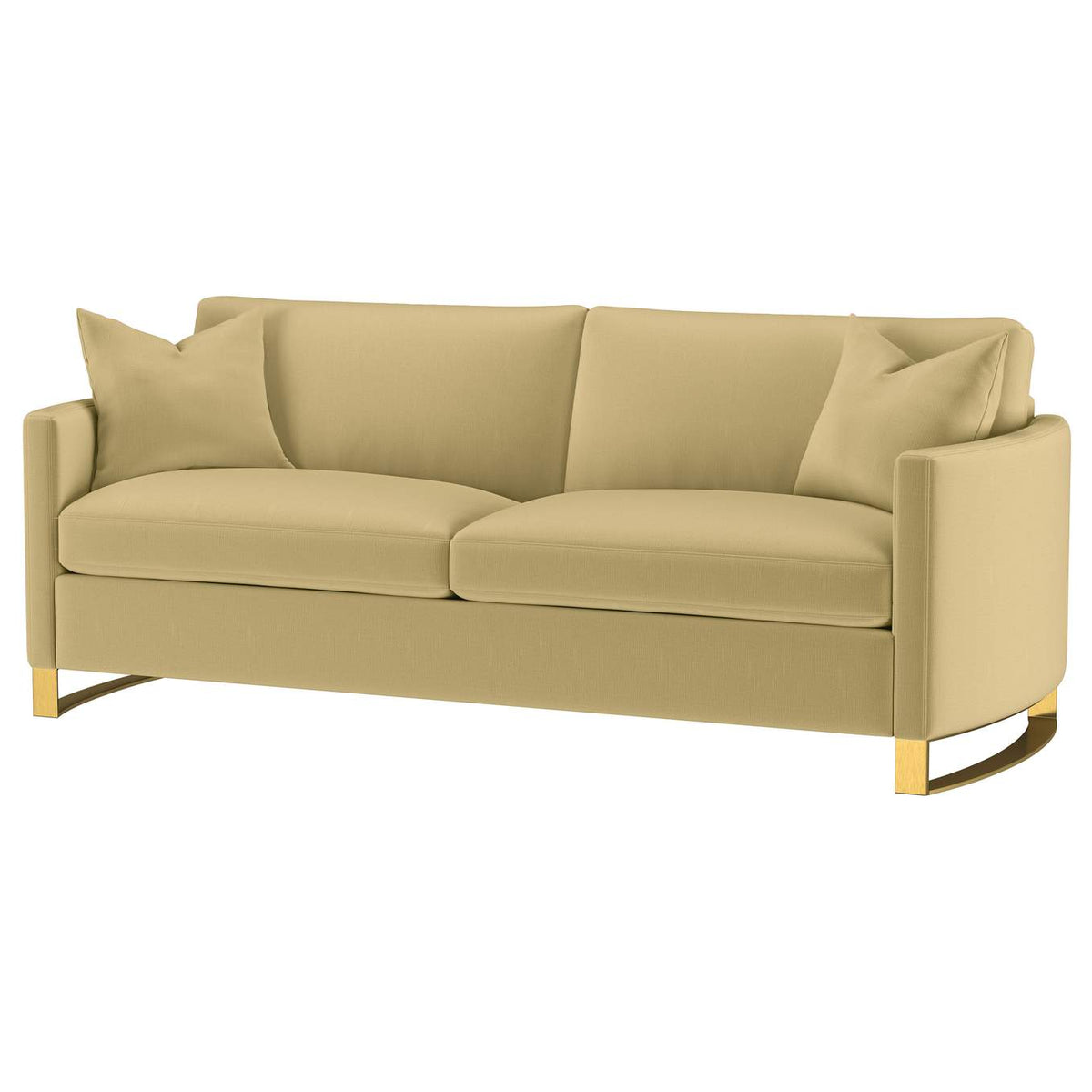 508824 Corliss Upholstered Curved Track Arm Sofa Camel